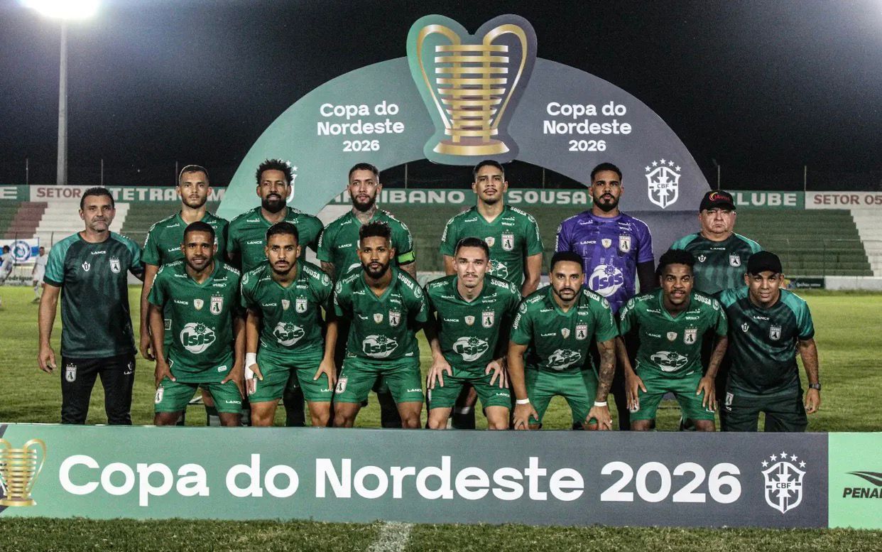 Sousa goleia o Confiança por 4 a 1 na estreia da Copa do Nordeste 2026